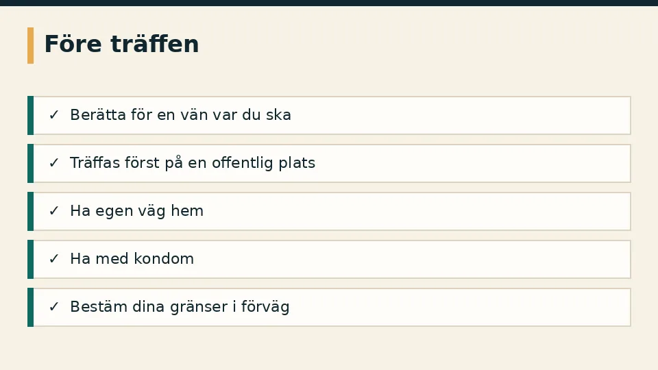 Checklista inför en träff